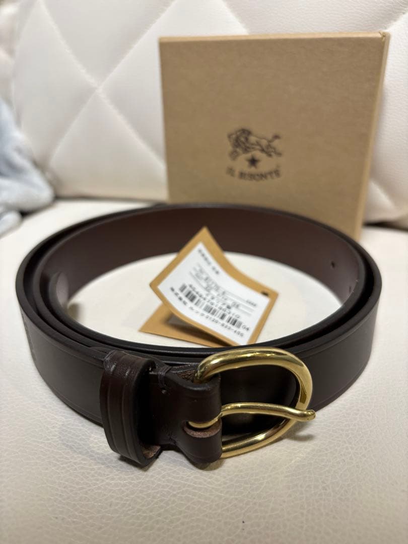 IL BISONTE ブラウンレザーベルト　イルビゾンテ　焦茶
