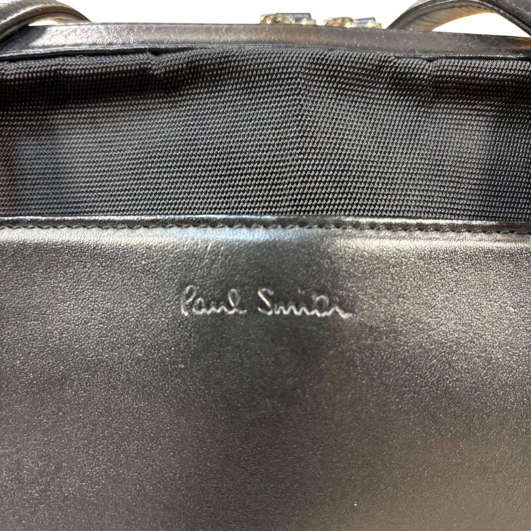 【美品】ポールスミス　オールレザー　ミニボストンバッグ　肩掛け　マルチカラー　黒