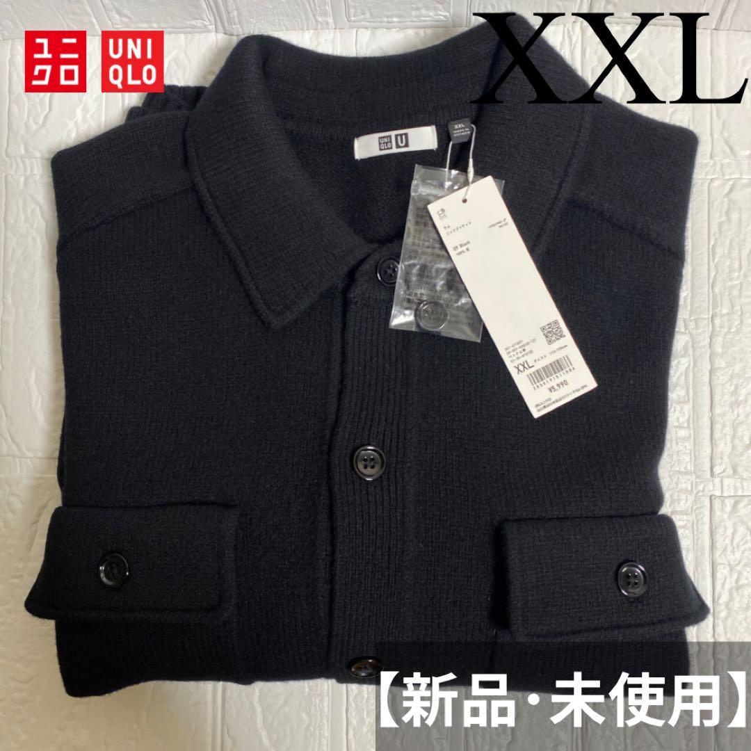 【新品・未使用】UNIQLO ラムニット ジャケット ブラック XXL
