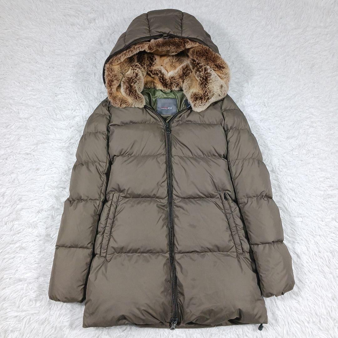 デュベティカ アルウェン ラビットファー ダウンコート ミドル丈 38