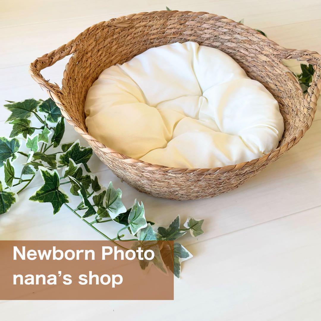 手編み風かごセット【ねこ】♪ニューボーンフォト撮影衣装　小道具　ベビーフォト