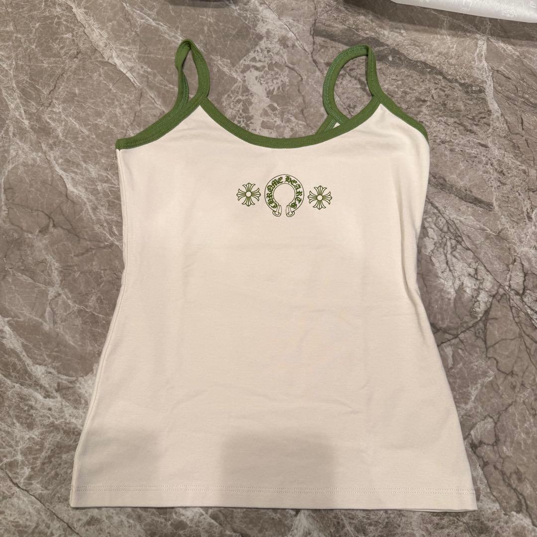 【新品】クロムハーツ ローラースケートキャミソール クリーム/グリーン S