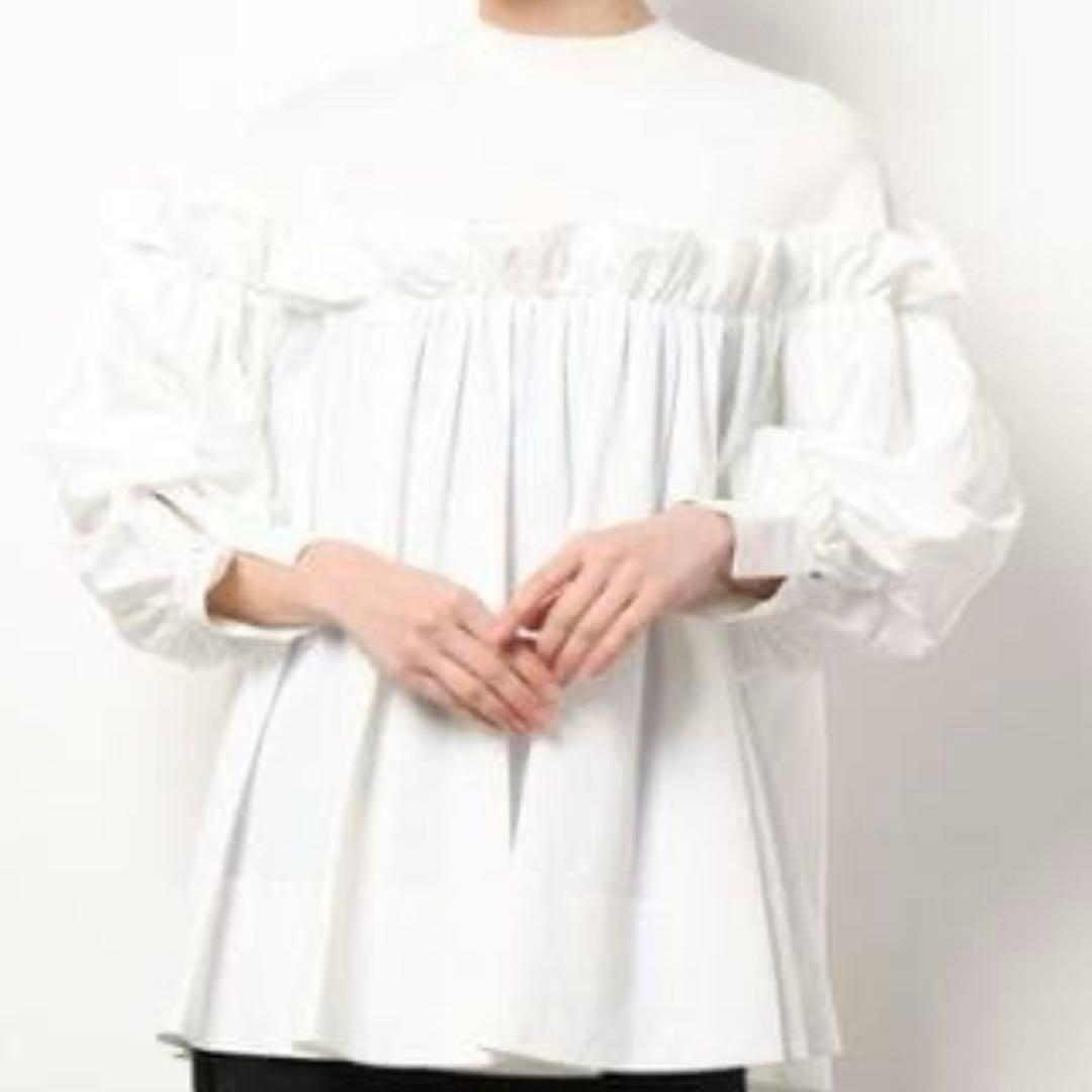 CELFORD セルフォード バックリボンニットコンビプルオーバー ホワイト