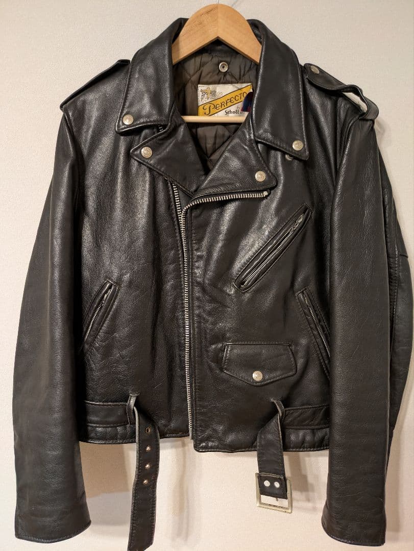 【米国製】size 40 schott ダブル ライダース 618 黒 ブラック