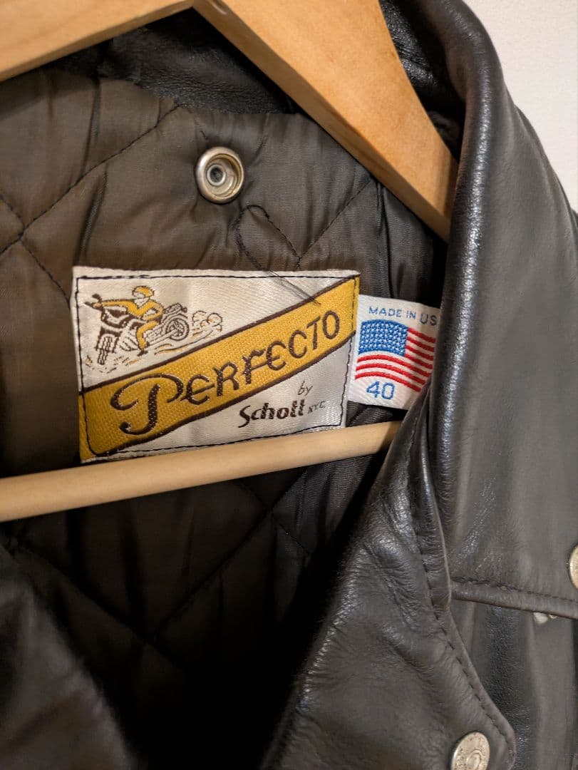 【米国製】size 40 schott ダブル ライダース 618 黒 ブラック