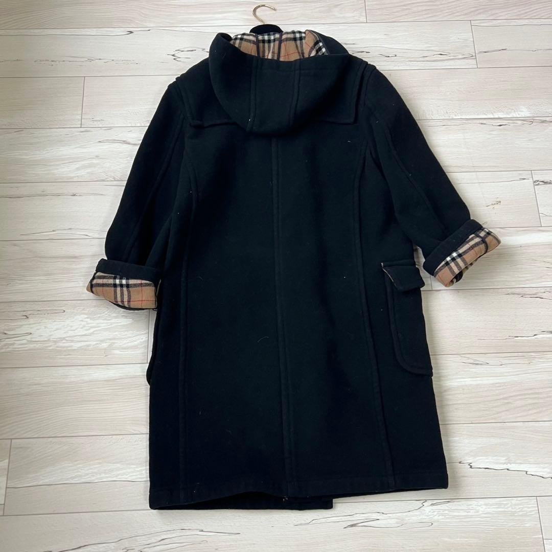 バーバリーズブルーレーベル　ロングダッフルコート　ノバチェック　ダブルフェイス