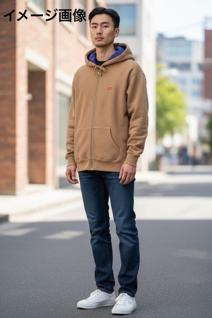 J225 即完売モデル　シュプリーム　ジップアップパーカー　スモールロゴ　裏起毛