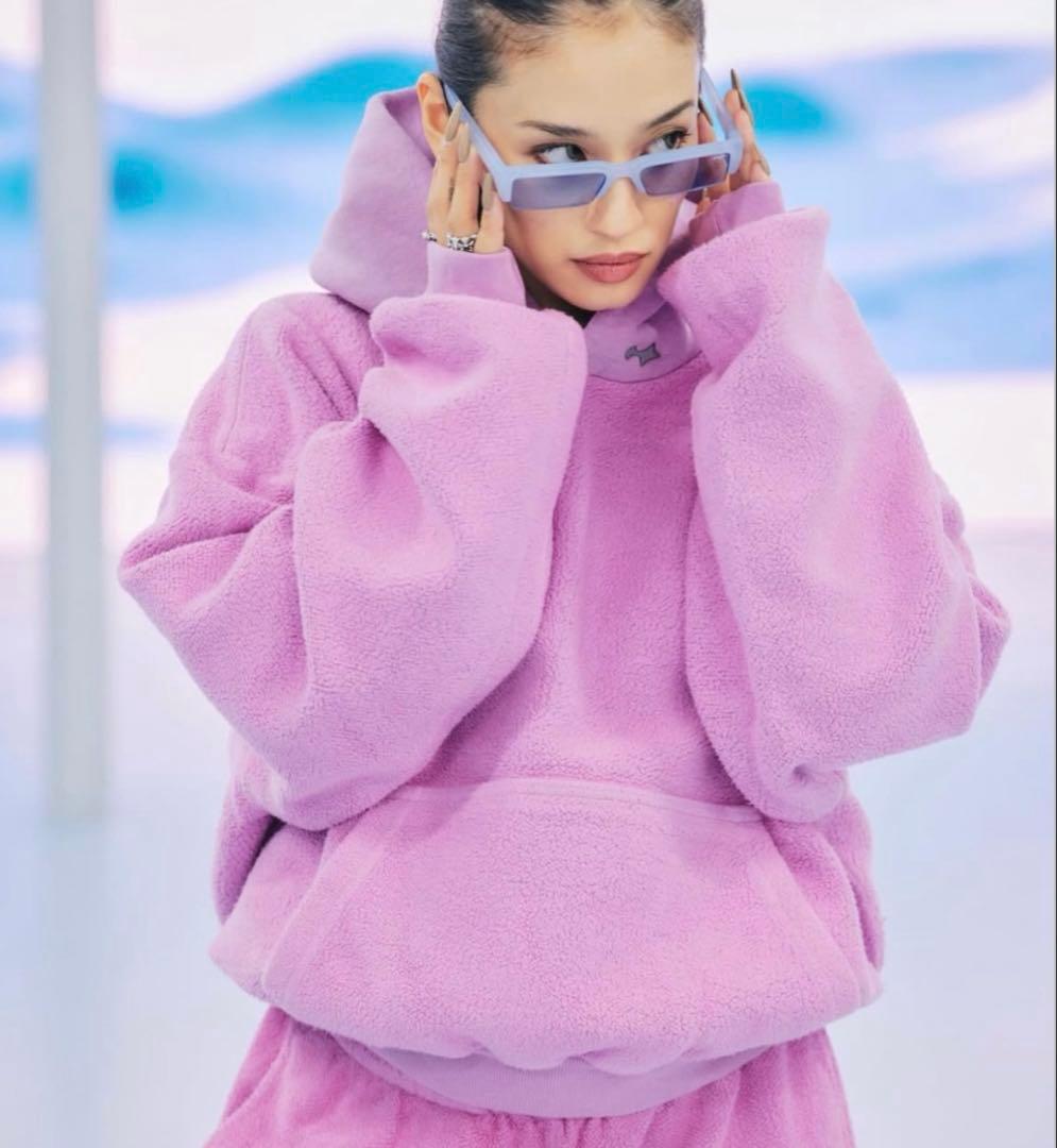 最安値Lサイズ　SKYLRK REVERSE PINK HOODIE