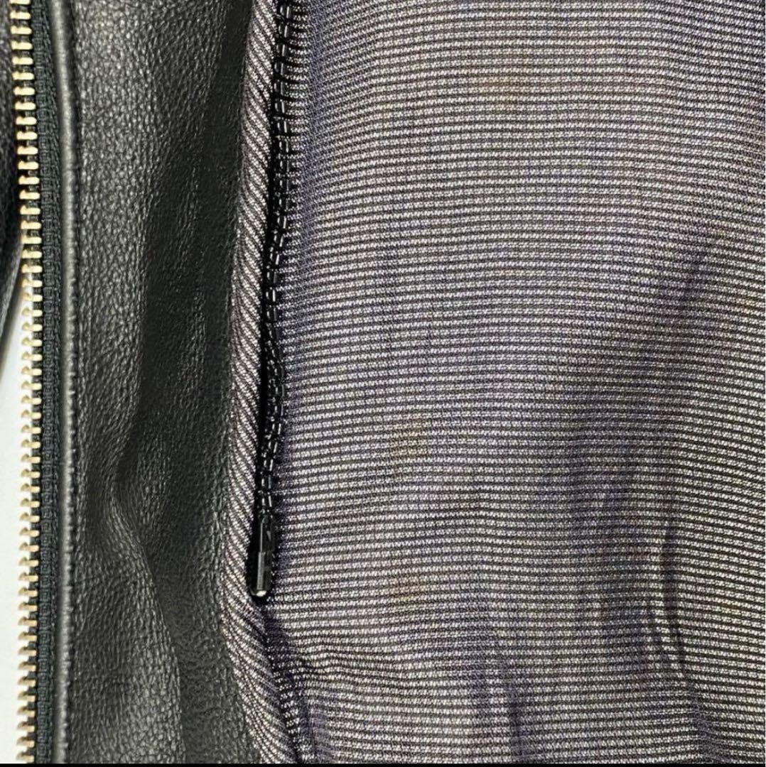 DANIER レザー シングル ライダースジャケット 襟付 短丈 肉厚