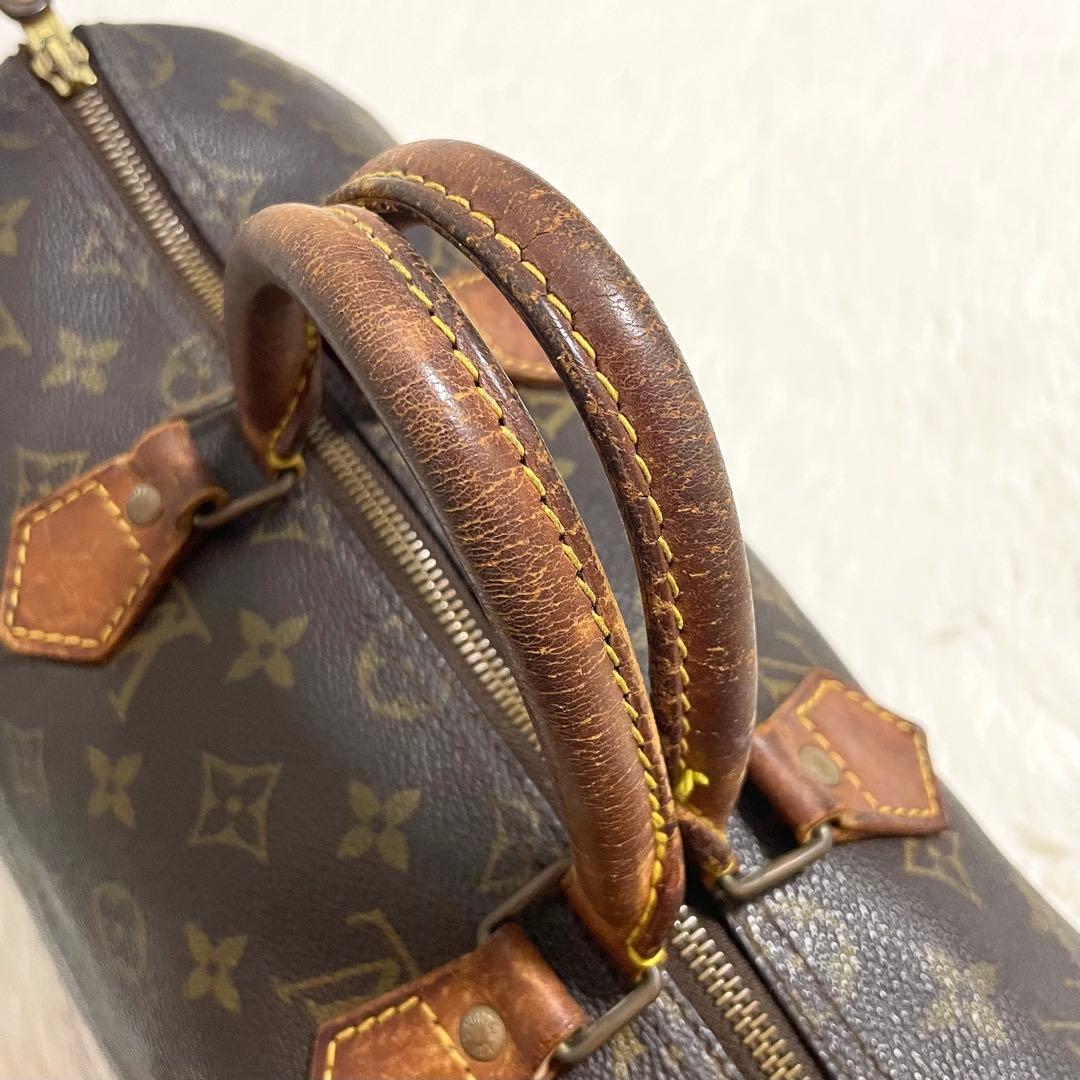 ルイヴィトン　ボストンバッグ　スピーディ35 モノグラム　ブラウン　ヌメ革　廃盤