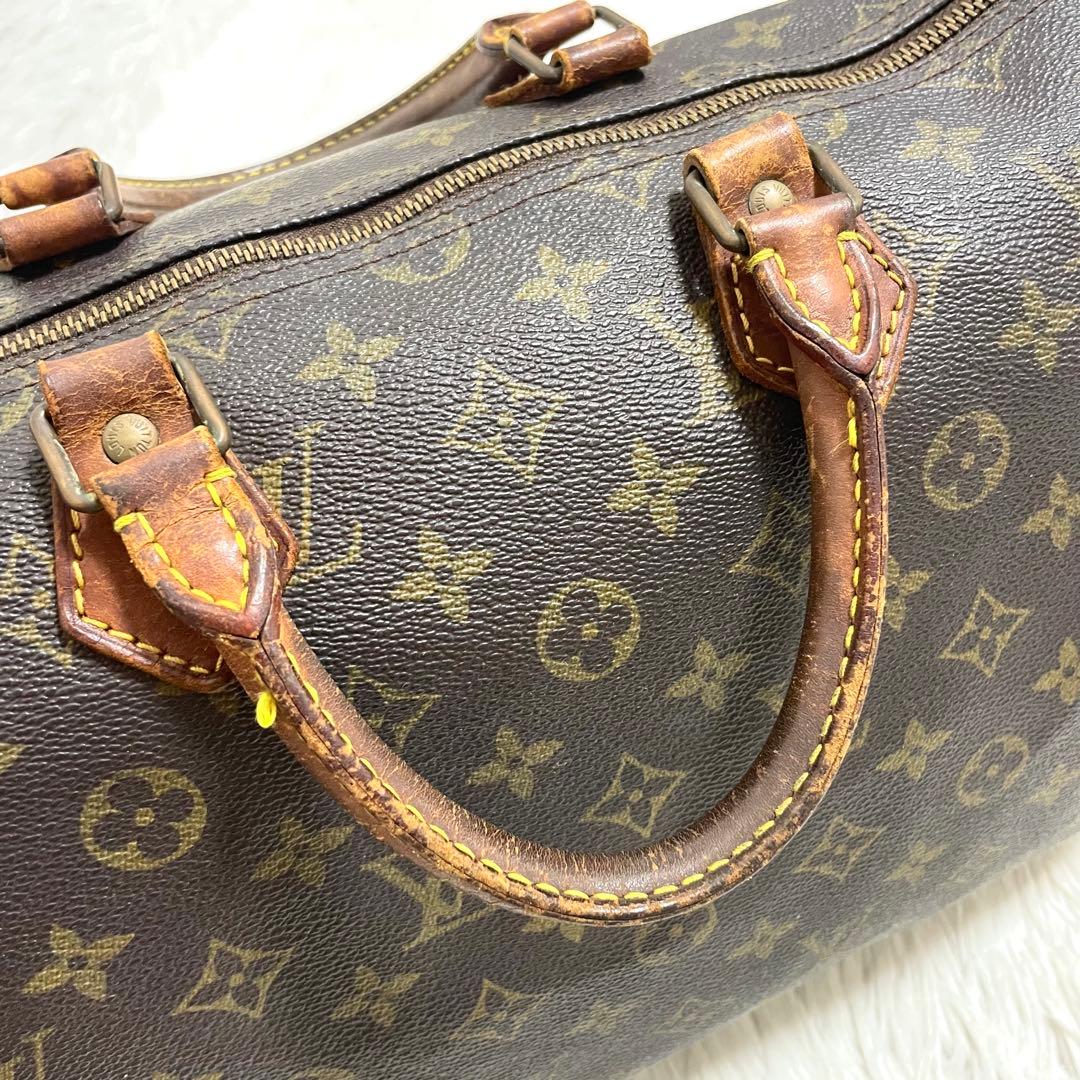 ルイヴィトン　ボストンバッグ　スピーディ35 モノグラム　ブラウン　ヌメ革　廃盤
