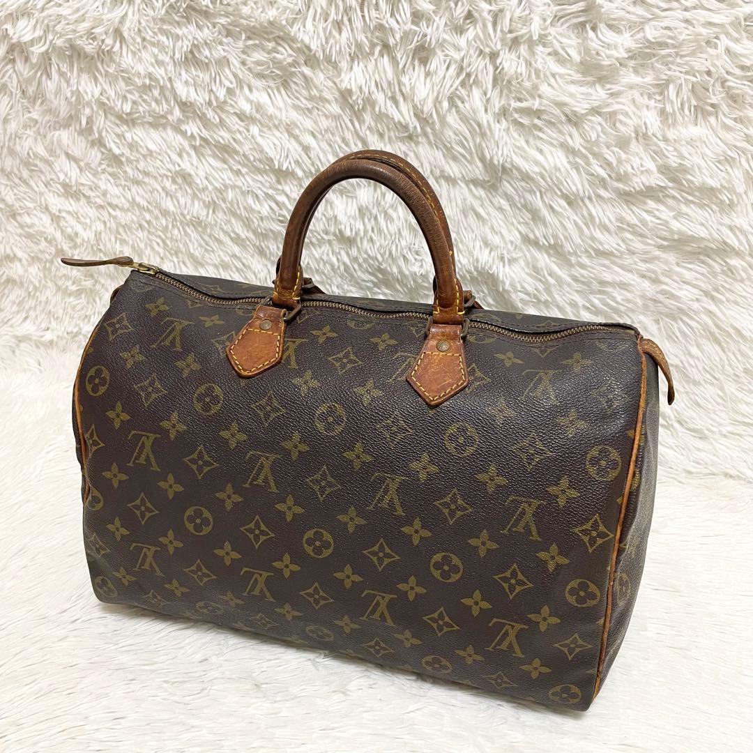 ルイヴィトン　ボストンバッグ　スピーディ35 モノグラム　ブラウン　ヌメ革　廃盤
