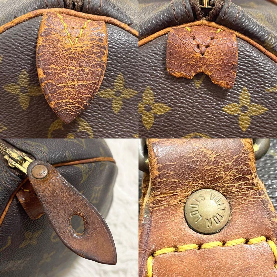 ルイヴィトン　ボストンバッグ　スピーディ35 モノグラム　ブラウン　ヌメ革　廃盤