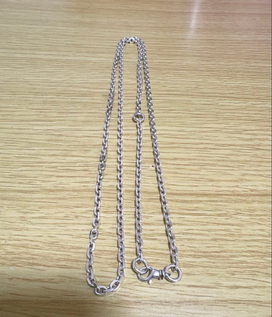 ネックレスチェーン　4面カットあずき　92cm シルバー925 太角