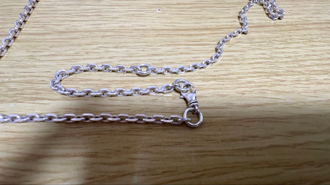 ネックレスチェーン　4面カットあずき　92cm シルバー925 太角