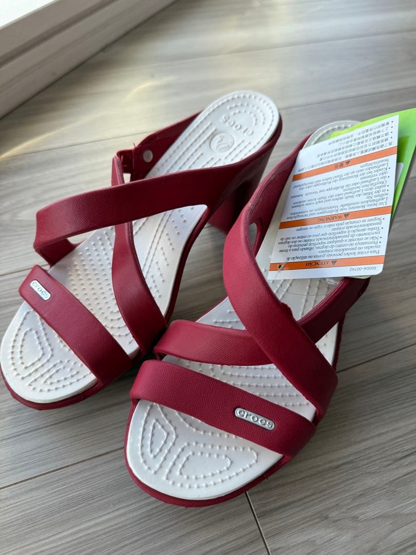 【未使用、タグ付】廃盤 crocs サイプラス　ダークレッド 23センチ