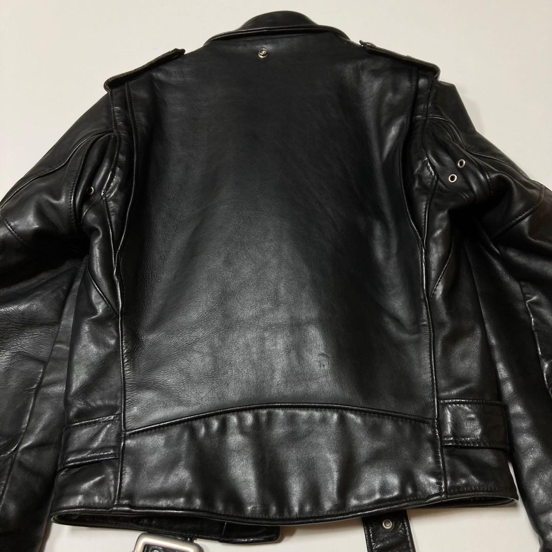 SCHOTT 618 USA製 34 ダブルライダース ブラック バイクタグ