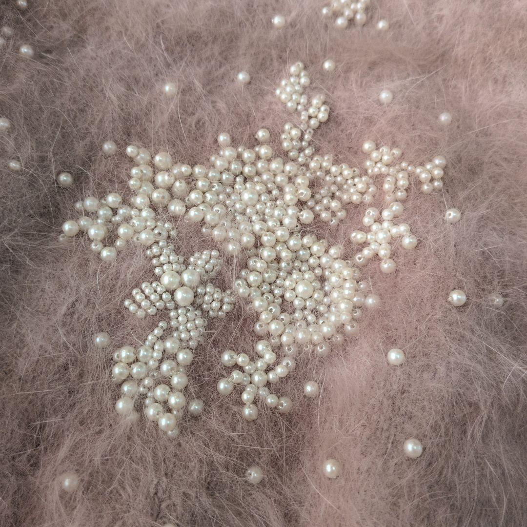 イエナ IENA アンゴラコンパールビーズ刺繍カーディガン