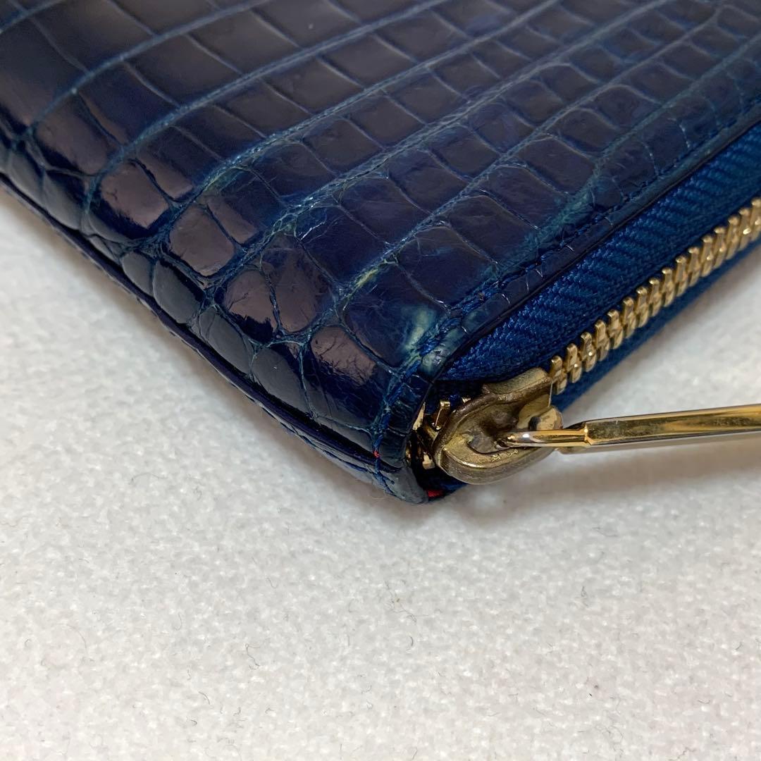 池田工芸　クロコダイル長財布　希少　ロイヤルブルー&レッド　本日取り下げ