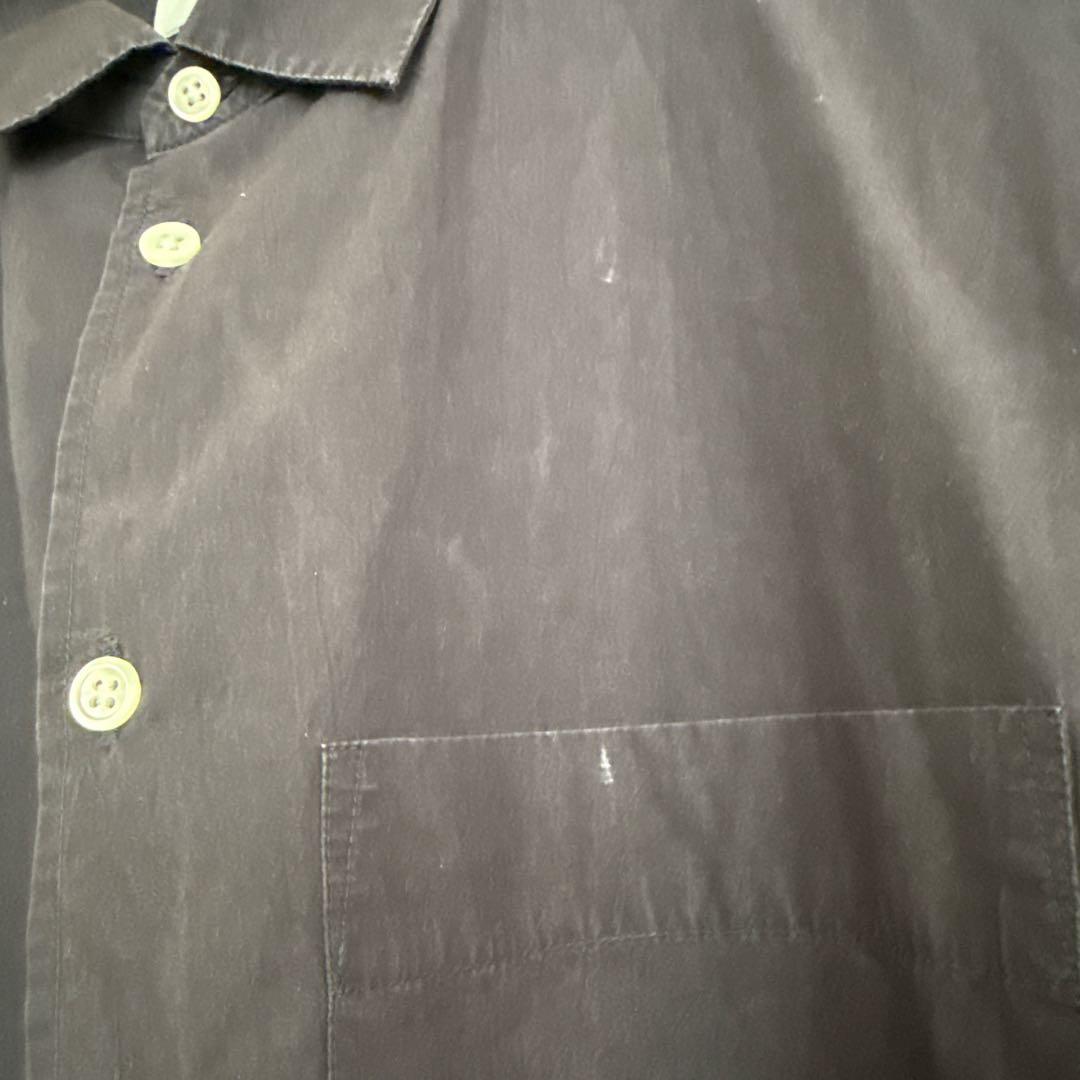 HUIS ハウス　タイプライタークロスビックシャツ　ネイビー　フリー　遠州織物