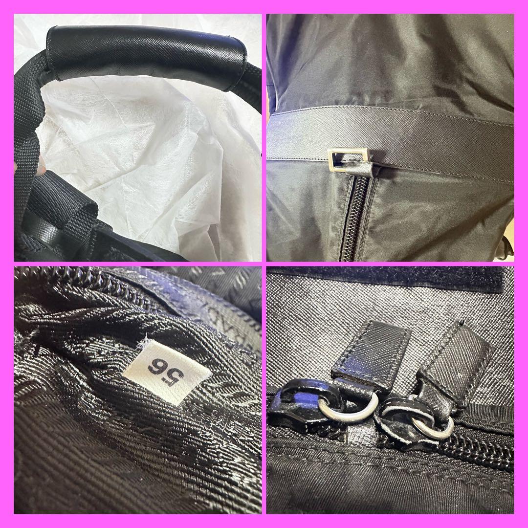 PRADA プラダ テスートナイロン×レザー ハンドバッグ ボストン ブラック