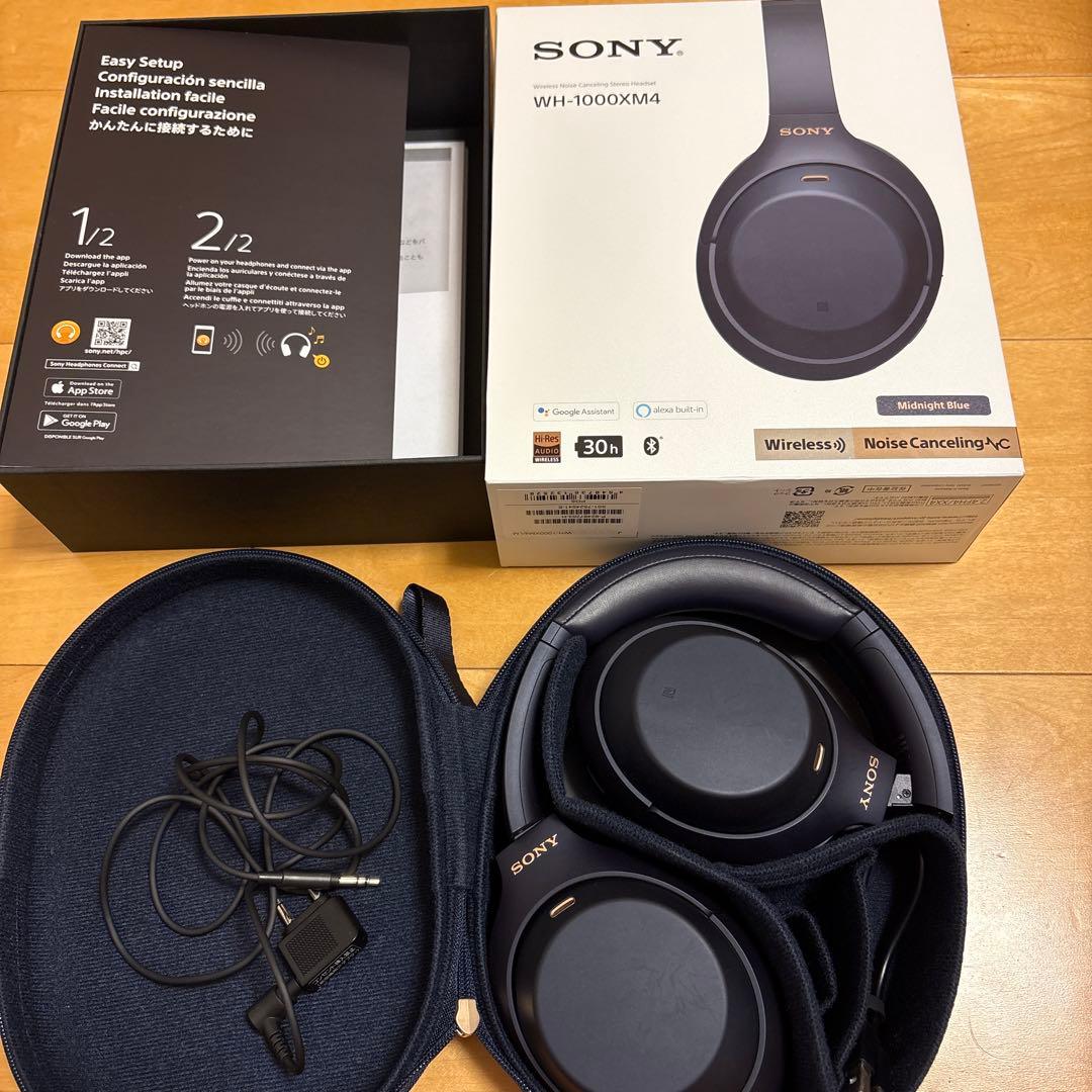 Sony WH-1000XM4 ワイヤレスヘッドホン Midnight Blue