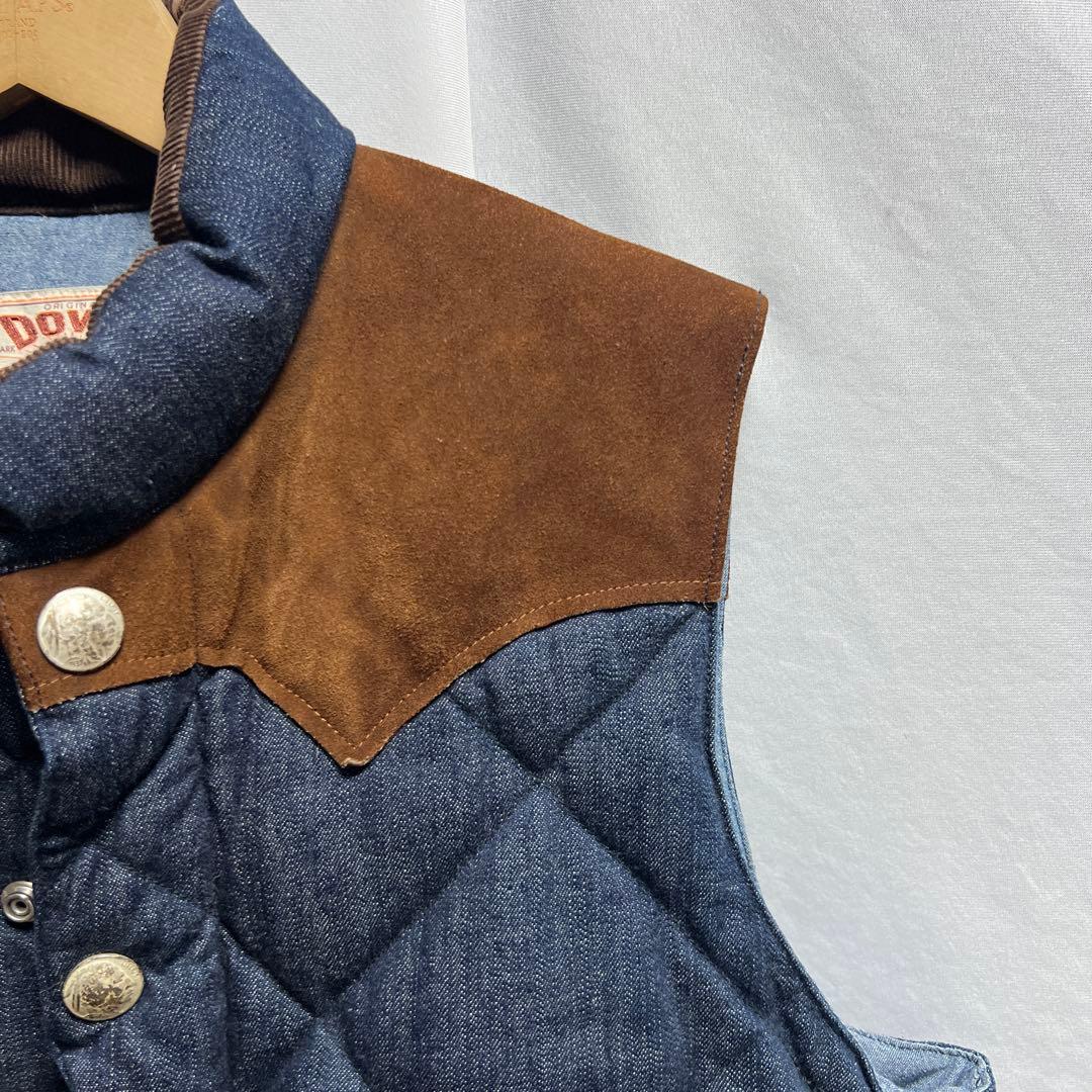 SUGAR CANE レザーヨーク デニムダウンベスト　キルティング　インディゴ