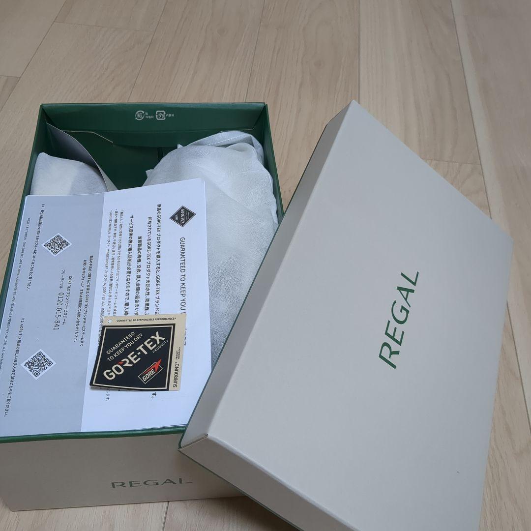 【美品】REGAL リーガル レザースニーカー 26.5cm 白 グレー 箱付