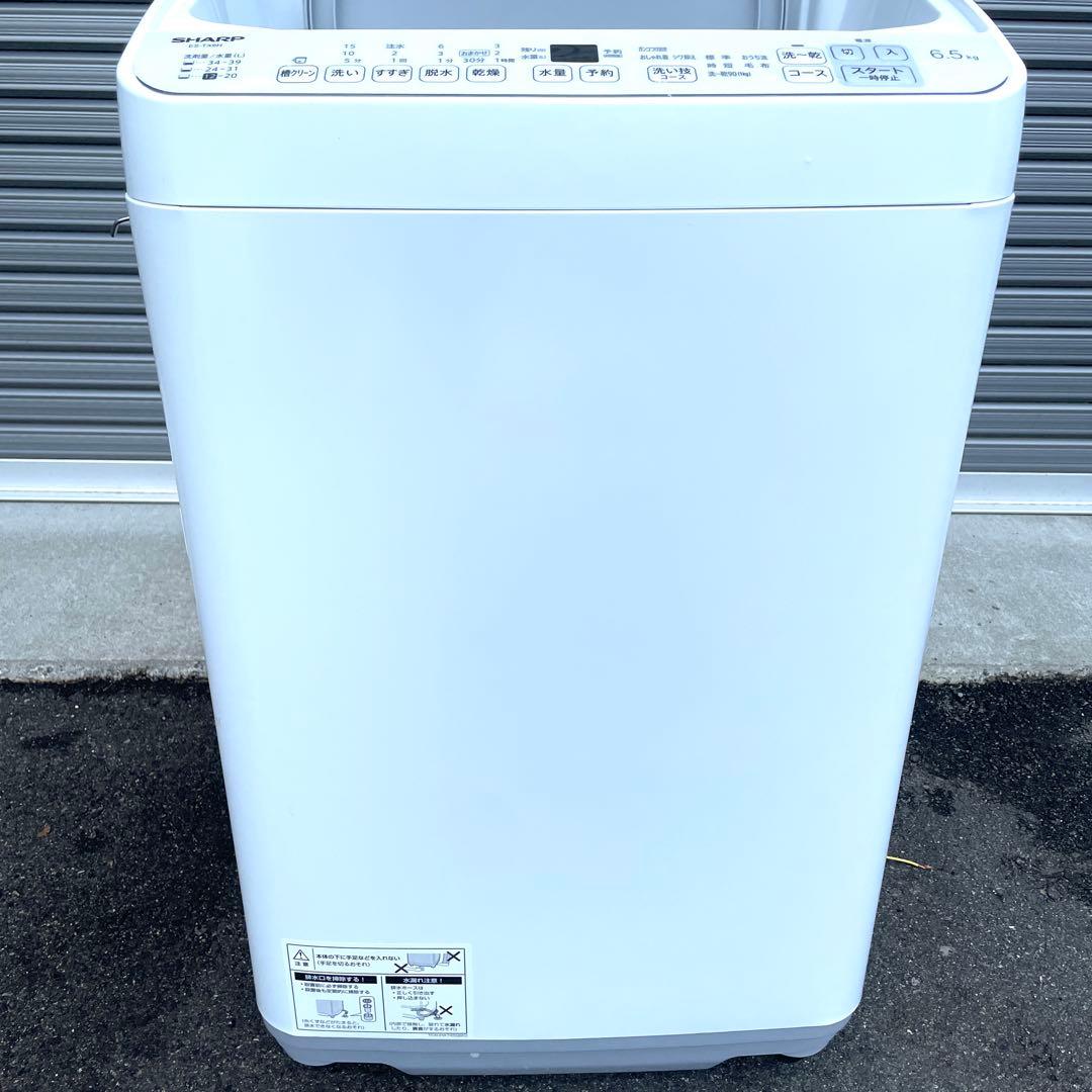 美品使用半年 シャープ 縦型洗濯機 6.5kg ES-TX6H-W 2024年製