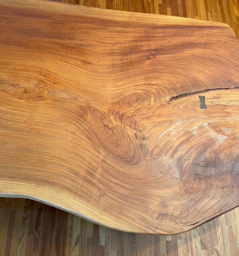 一枚板　無垢材　座卓　ローテーブル　契　チギリ　38ｋｇ　台付き