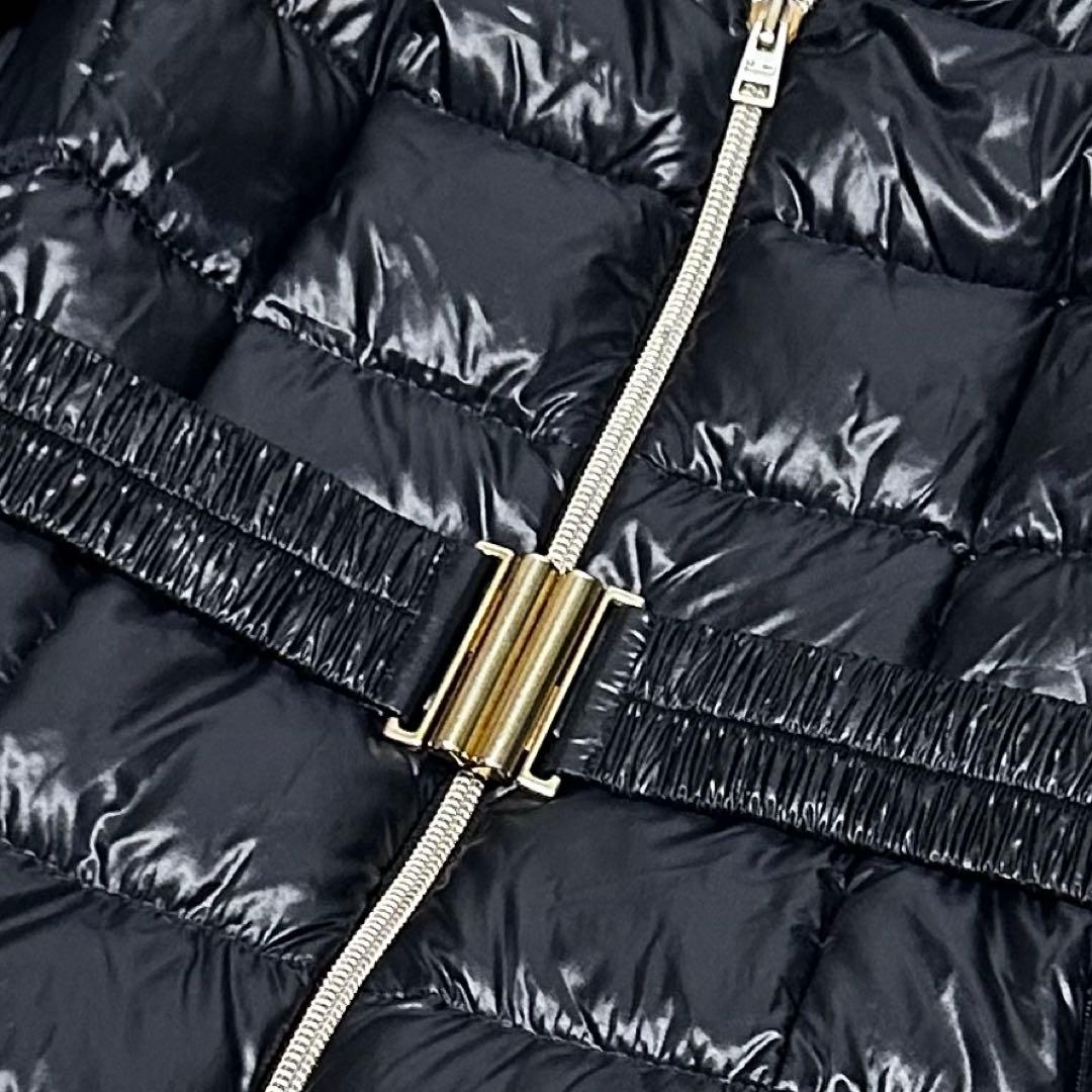 美品　HERNO ヘルノ　ダウンジャケット　ベルト　ファー付き　42 ネイビー