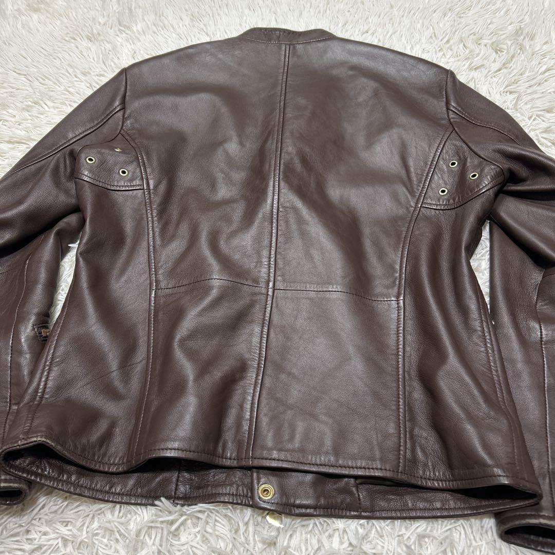 The DUFFER 本革　羊革　シングルライダースジャケット　Lサイズブラウン