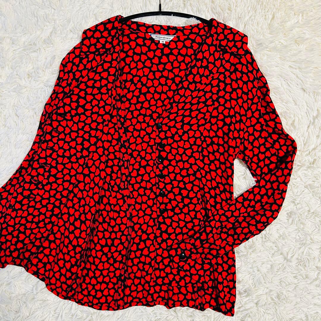 イヴサンローラン ハート柄 ブラウス シャツ YSL Saint Laurent