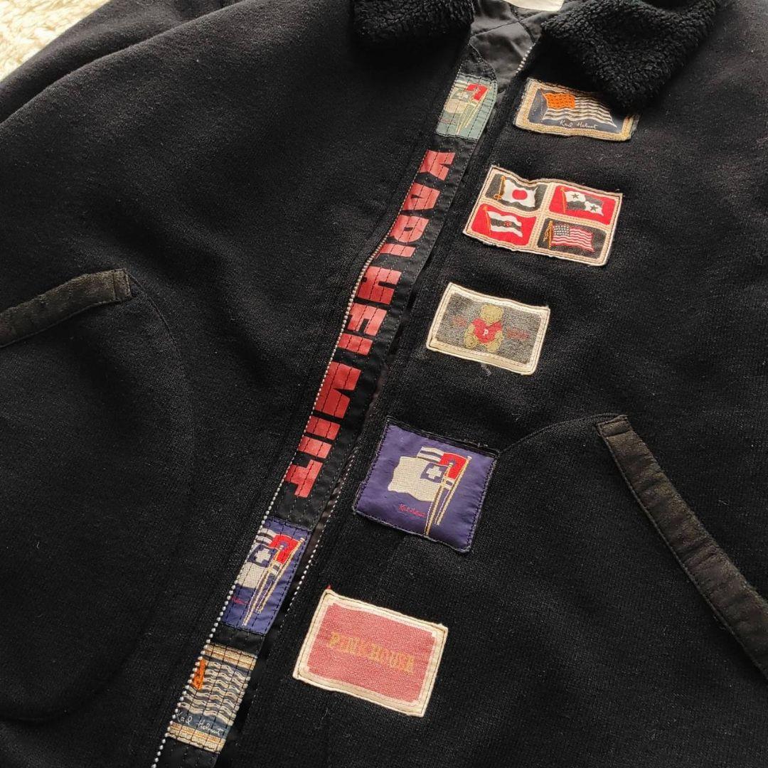 Karl Helmt 国旗 クマ マルチワッペン ボア 短丈 ウールブルゾン