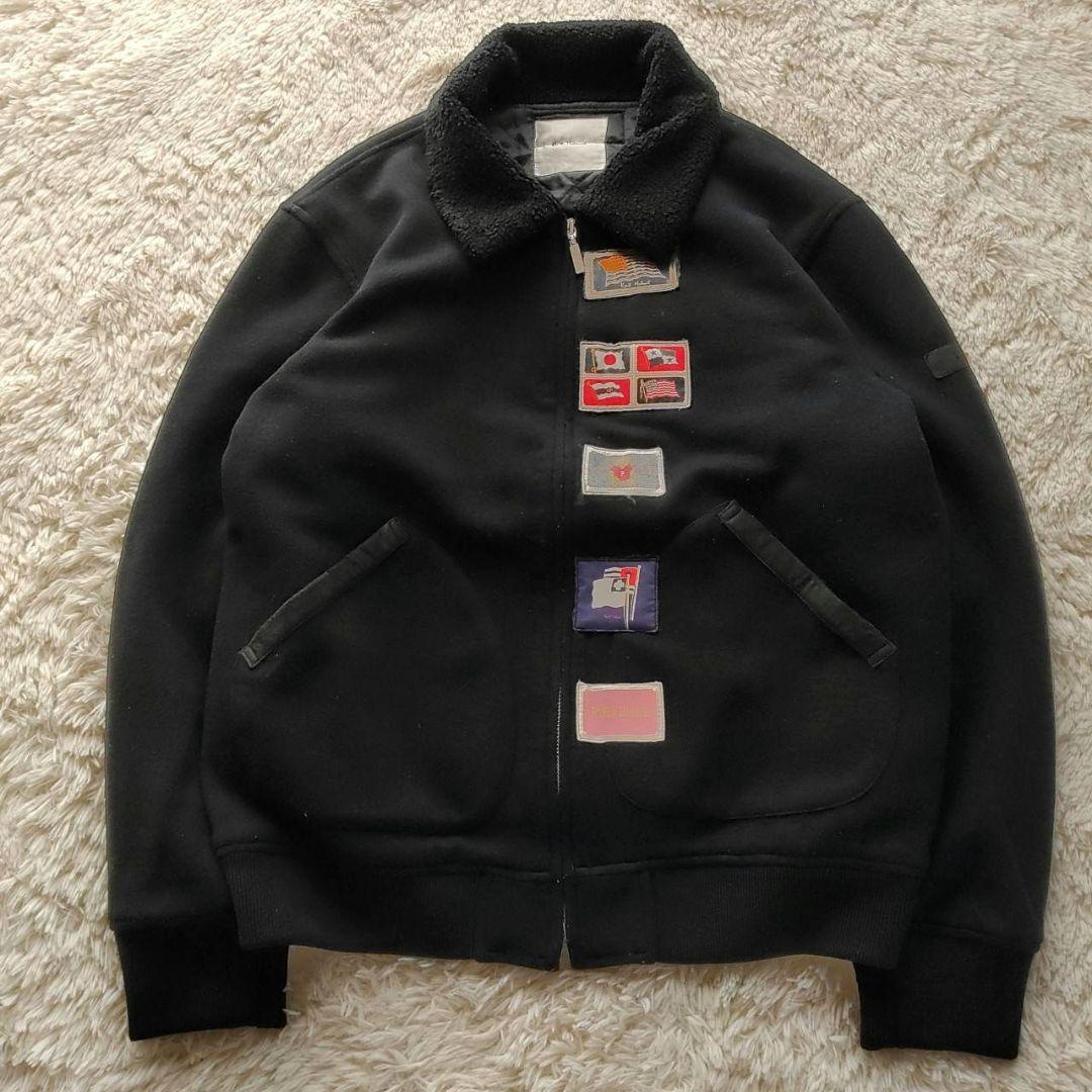 Karl Helmt 国旗 クマ マルチワッペン ボア 短丈 ウールブルゾン