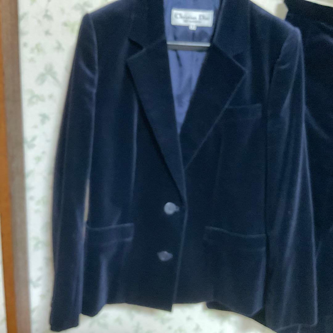 Christian Dior ベルベットスーツ濃紺　サイズM