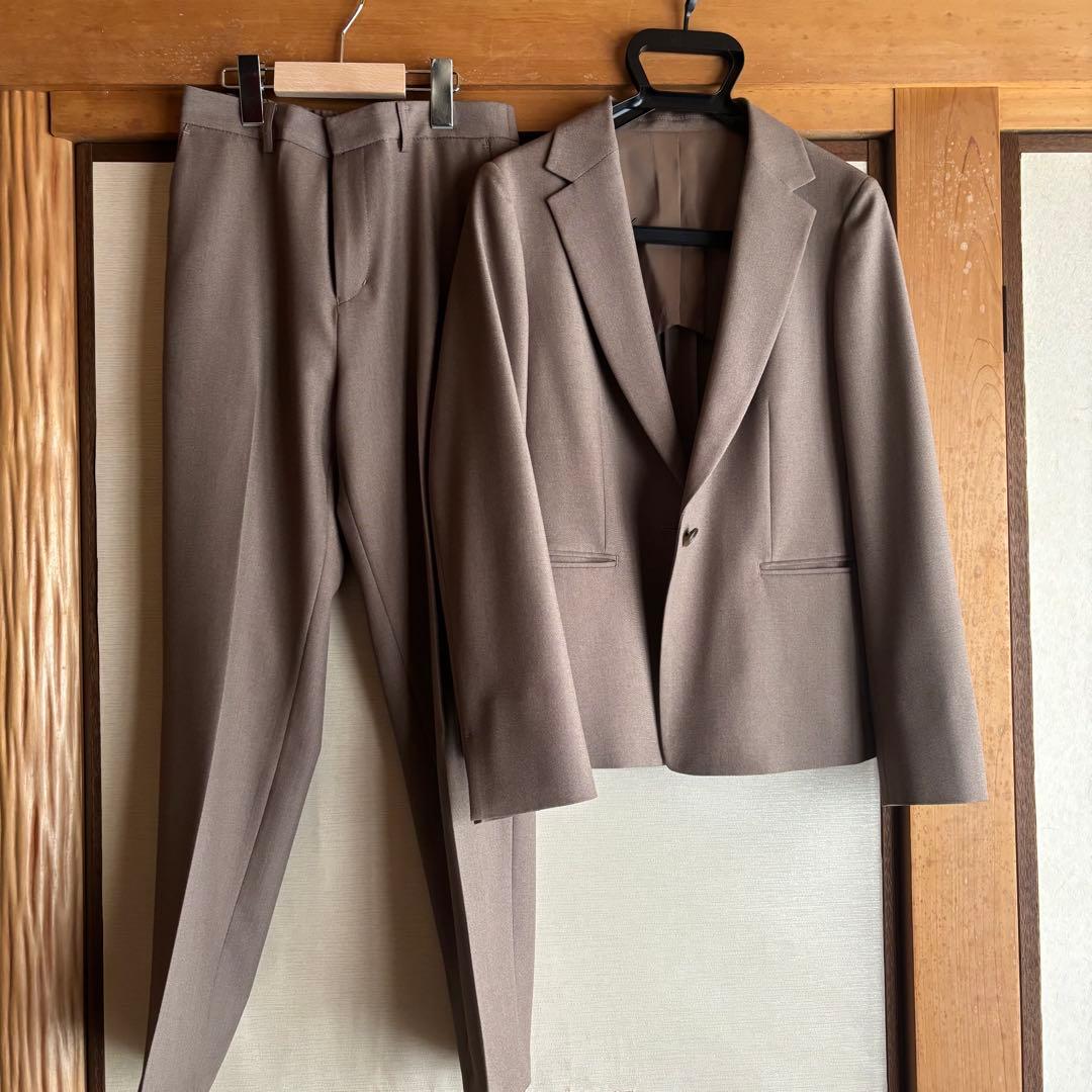 AOKI ブラウン ベージュ スーツ セットアップ　LES MUES