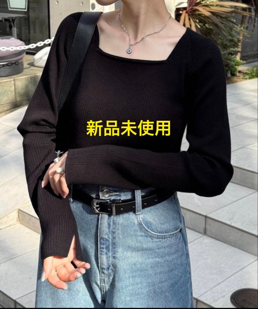 【新品】COLLAGE GALLARDAGALANTE 深スクエアリブニット