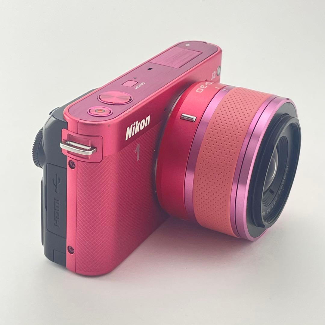 【極上美品・返品保証】Nikon1 J2ピンク10-30 レンズキット