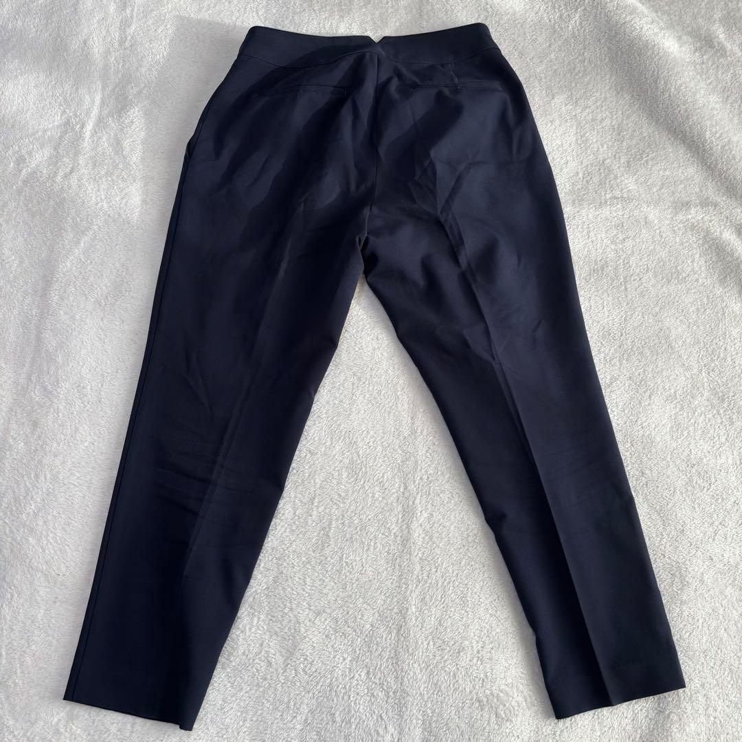 PLST プラステ パンツスーツ ノーカラー ネイビー L 伸縮性 紺色