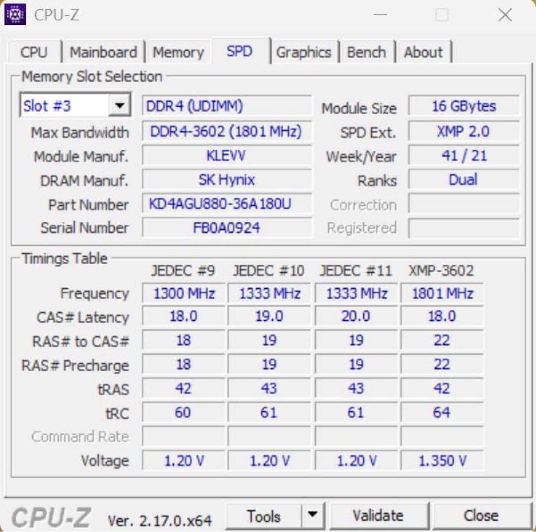 KLEVV BOLT X DDR4 メモリ 16GB ×2枚（計32GB）