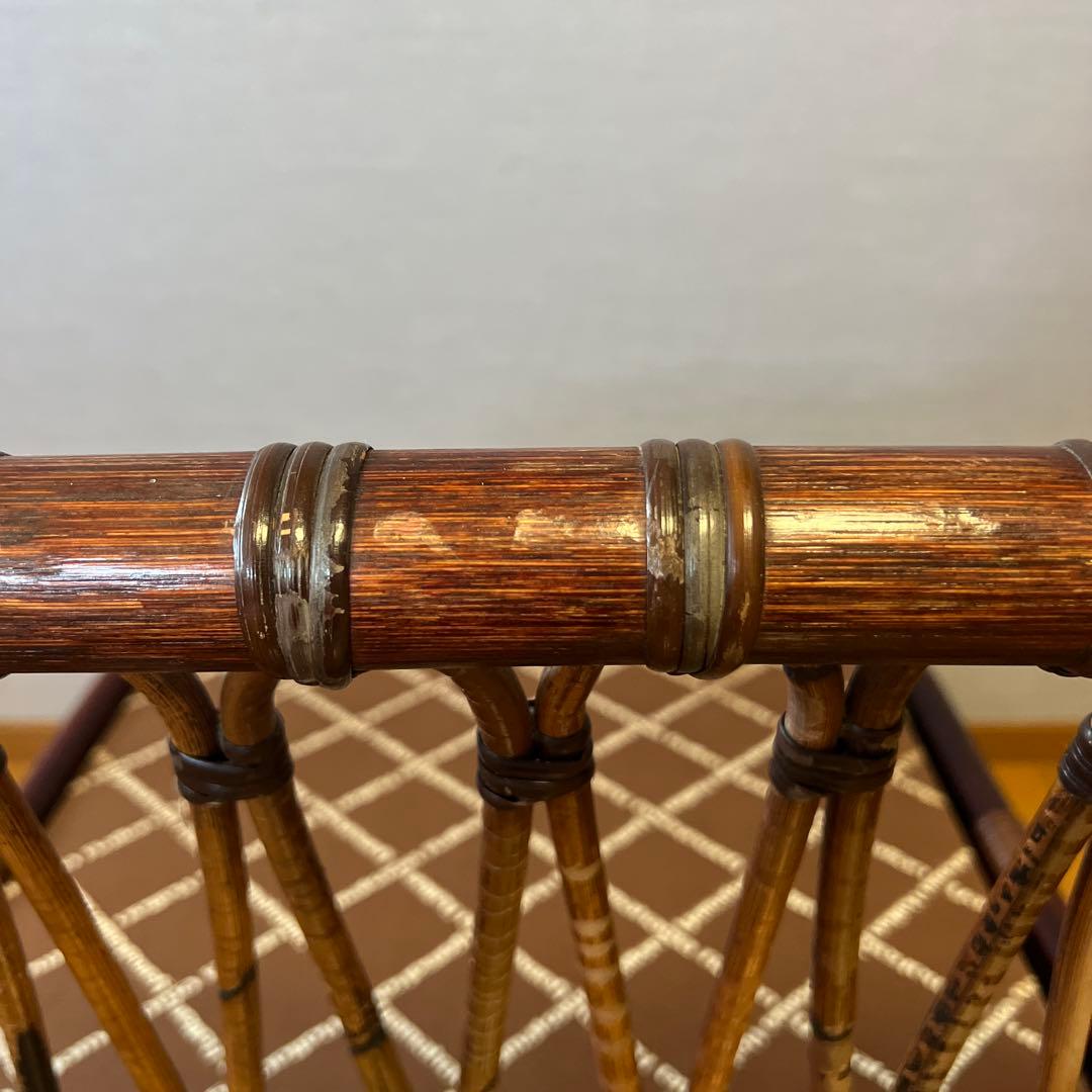 YAMAKAWA ラタン 籐 ヴィンテージ アンティーク ソファ 座椅子 ③