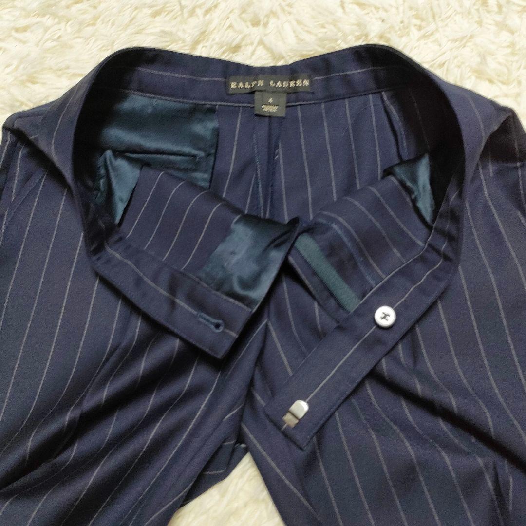 【美品】 ラルフローレン　パンツスーツ　セットアップ　紺　ストライプ　サイズ4
