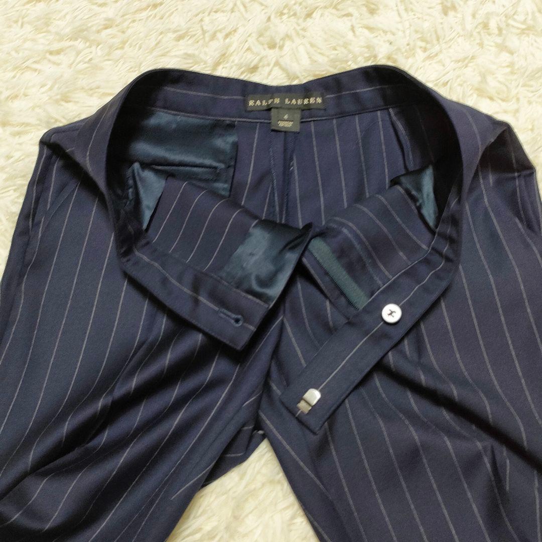 【美品】 ラルフローレン　パンツスーツ　セットアップ　紺　ストライプ　サイズ4