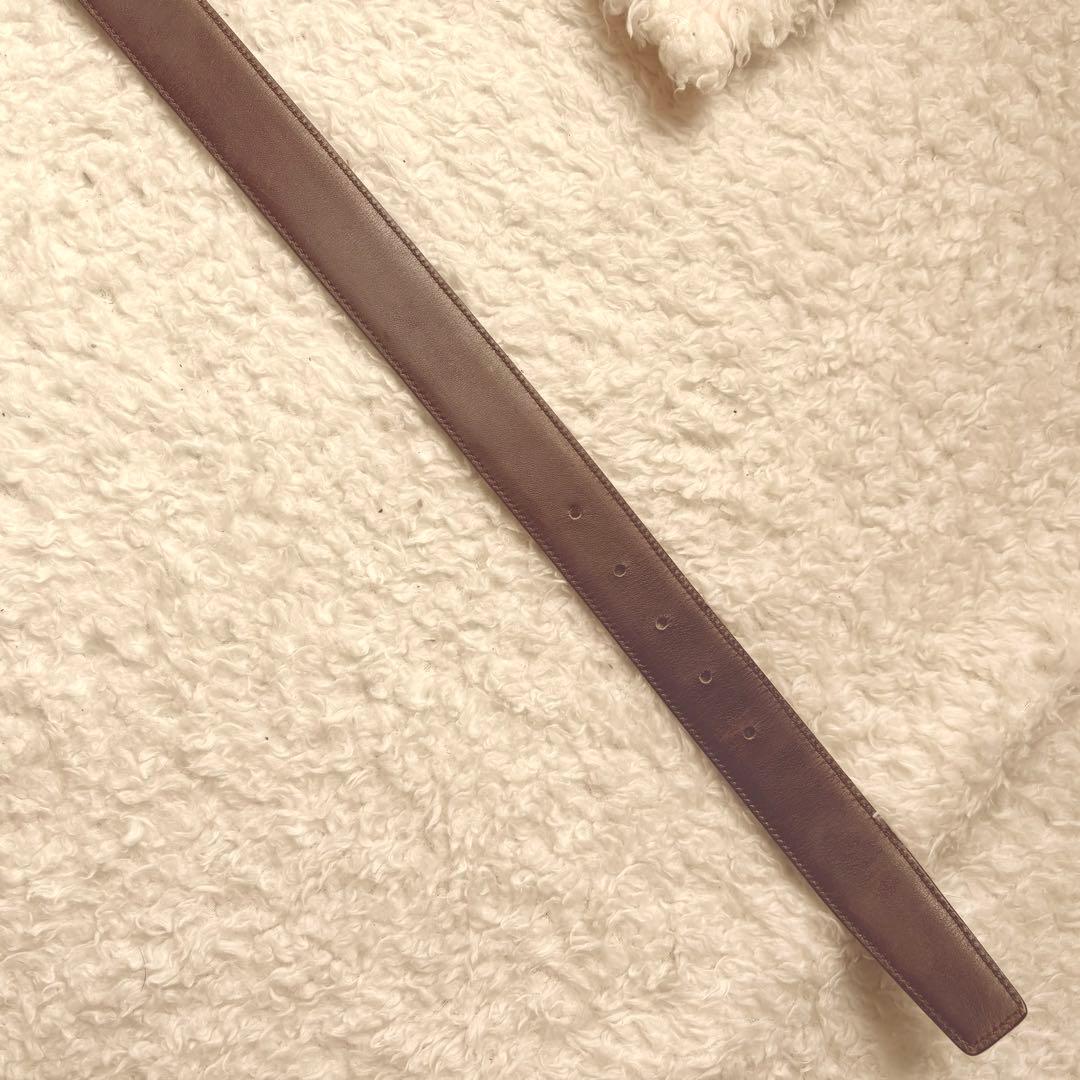 CELINE 黒レザーベルト クラシックカー金具 馬車金具 ゴールド 長さ調節可