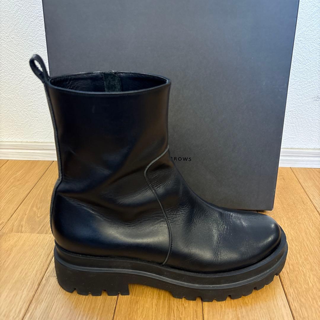 UNITED ARROWS ラウンドショートブーツ 38 ブラック 専用箱付き