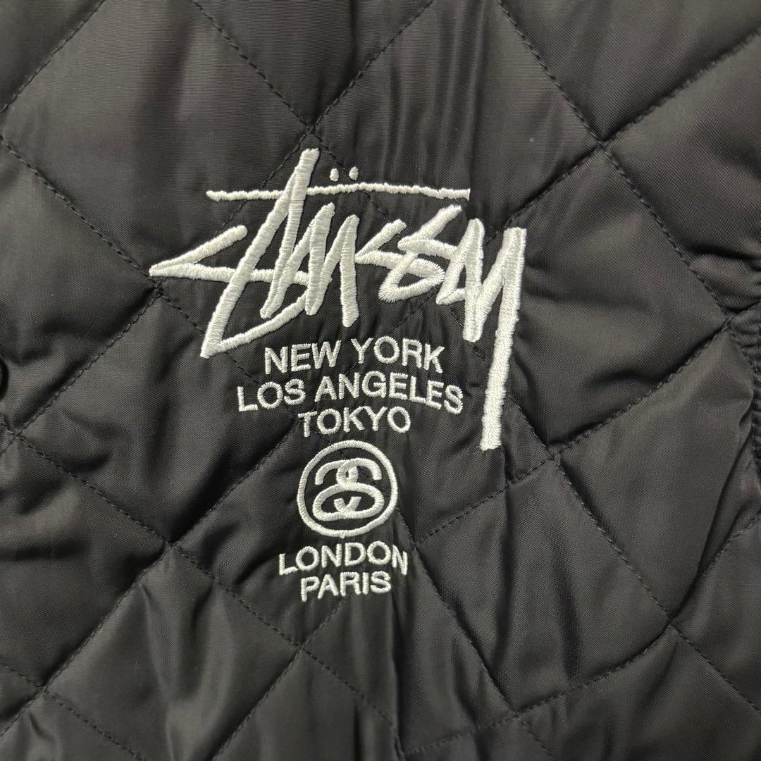 Stüssy ブラック キルティングジャケット