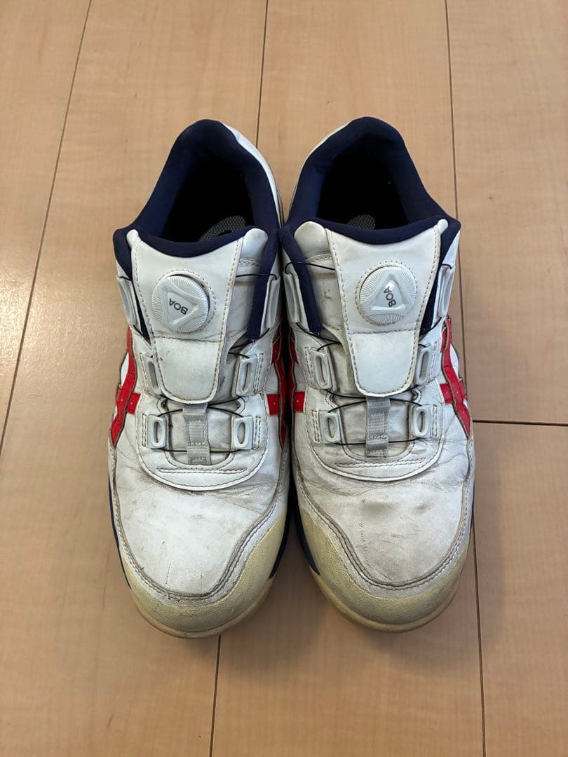 ビデ　ASICS WINJOB BOA ホワイト/レッド/ネイビー 安全靴