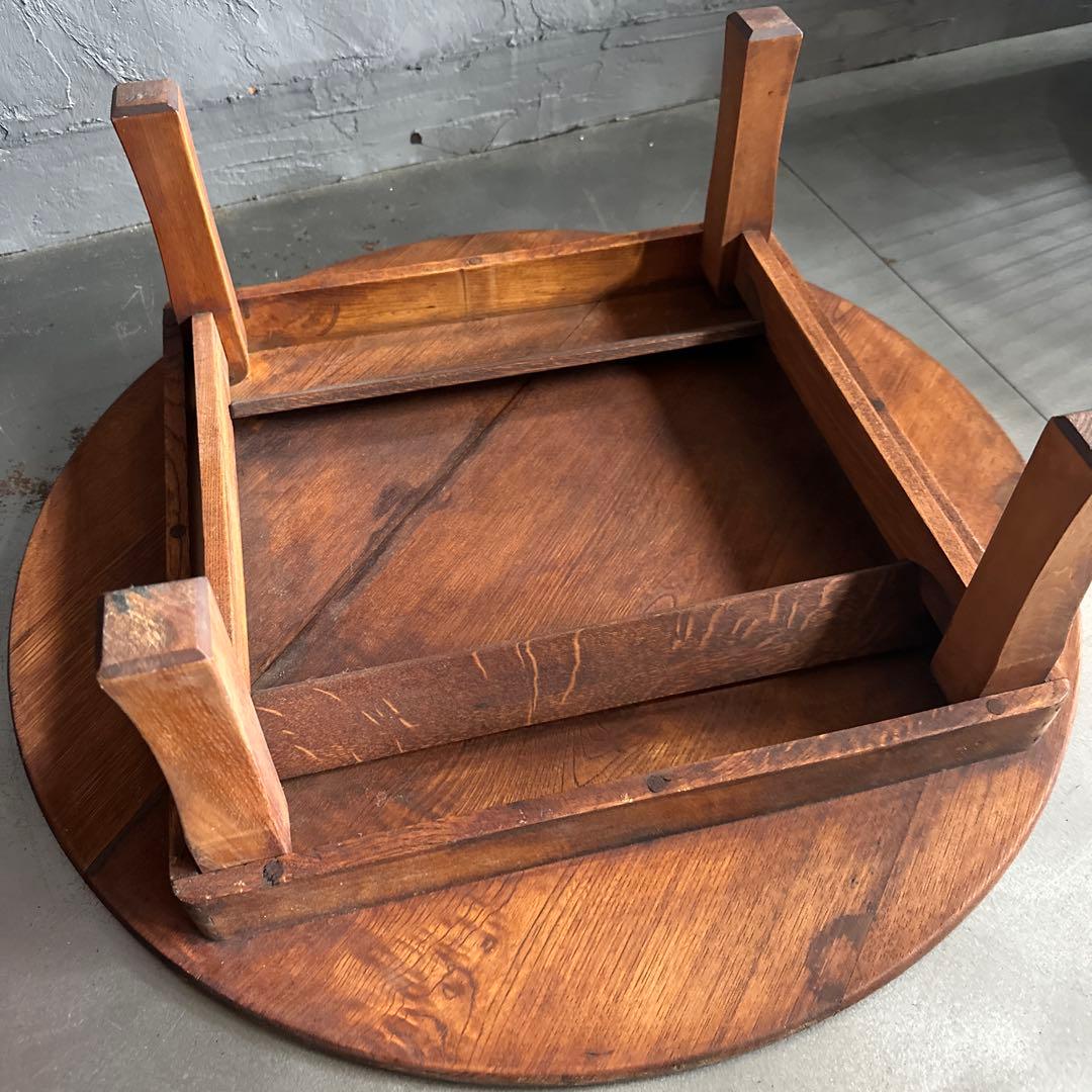 瞬間的お値下げ‼️ヴィンテージ　木製円形座卓 ダークブラウン