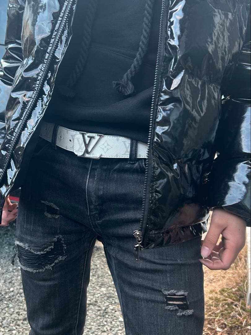 (kkk)Louis Vuitton ホワイト モノグラム ベルト